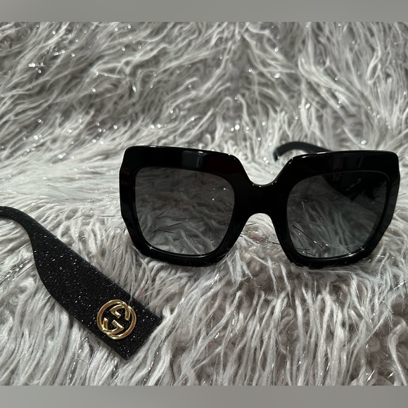 Gucci Glitter Oversized Sunglasses Authentic - Picture 5 of 7